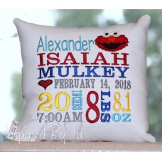 ELmo - Birth Annoucement Pillow